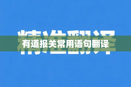 有道报关常用语句翻译