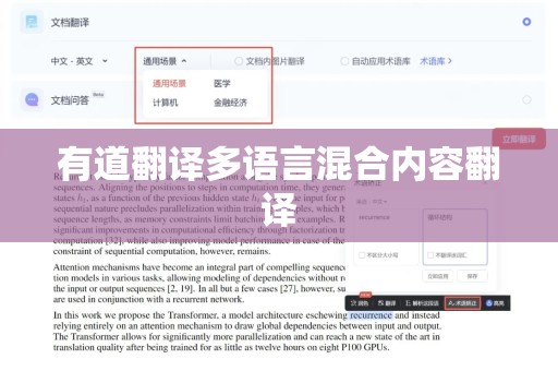 有道翻译多语言混合内容翻译