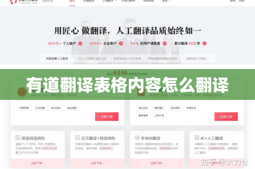 有道翻译表格内容怎么翻译
