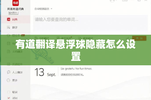 有道翻译悬浮球隐藏怎么设置