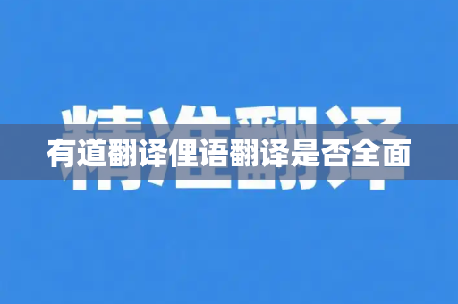 有道翻译俚语翻译是否全面