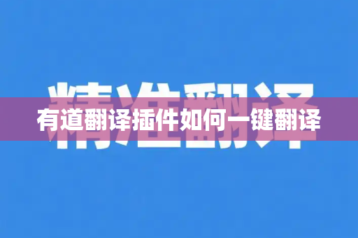 有道翻译插件如何一键翻译