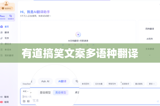 有道搞笑文案多语种翻译